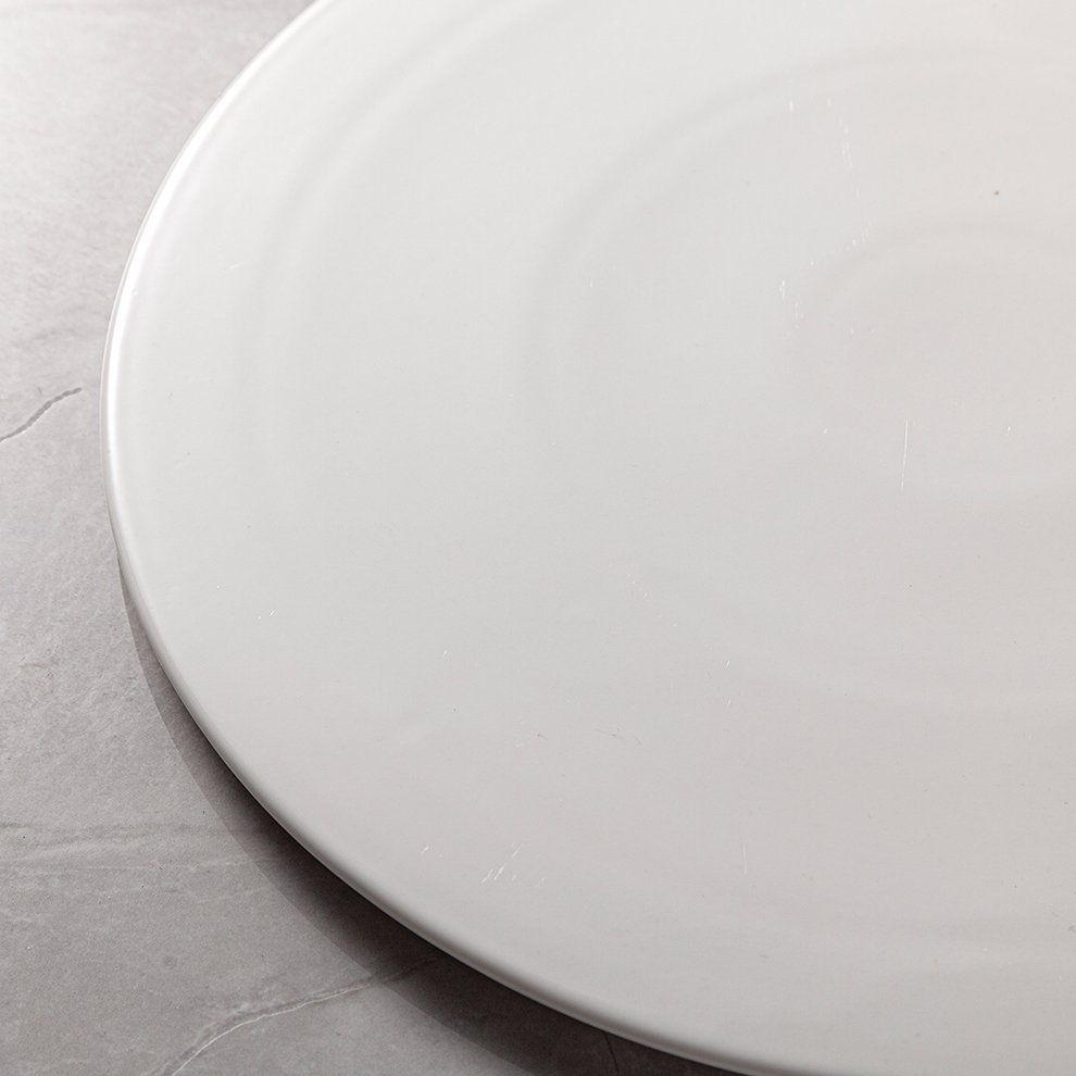 Jiujiuju Manufacturer Ceramic Round Flat Serving Platter for Cake Dessert Hotel Buffet Use Dinnerware 12" Porcelain Pizza Ttry