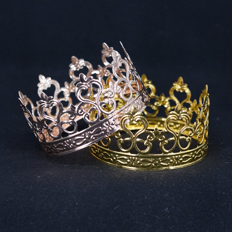 Mini Crown Cake Decoration Tiara Gold Silver Crown Topper Wedding Party Princess Birthday Baking Dessert Decor Supplies