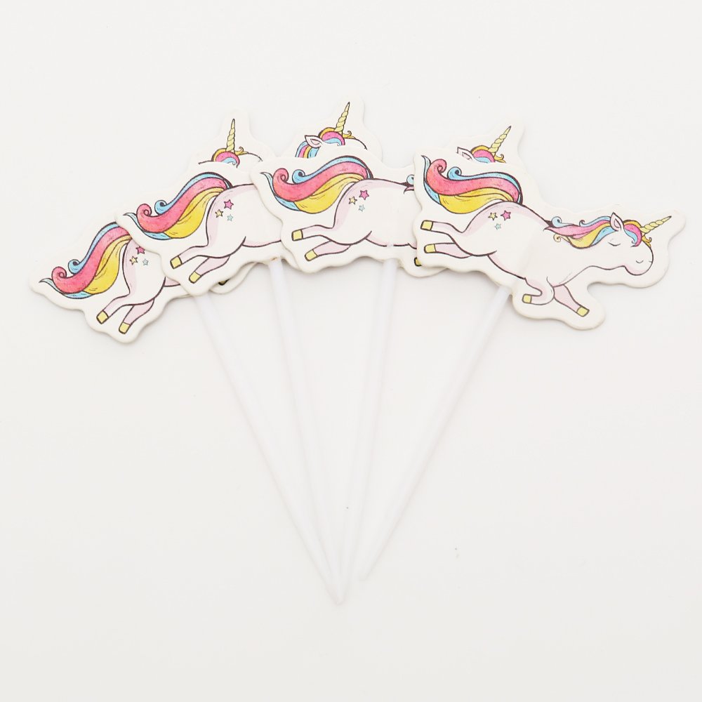 China YIWU Unicorn Cake Cupcake Topper disposable Toothpick Portable new years eve Party Decoration Ornament Supplies