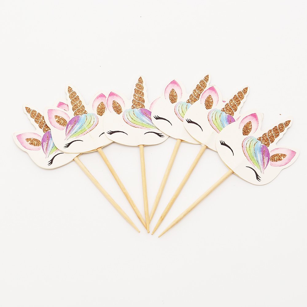 China YIWU Unicorn Cake Cupcake Topper disposable Toothpick Portable new years eve Party Decoration Ornament Supplies