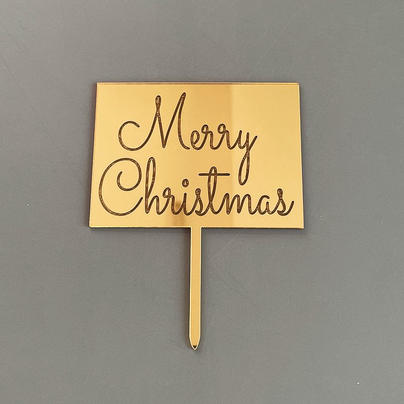 1PC Merry Christmas Acrylic Cake Topper Christmas Tree Cake Decorating Supplies Christmas Party Acrylic Cupcake Topper Wholesale