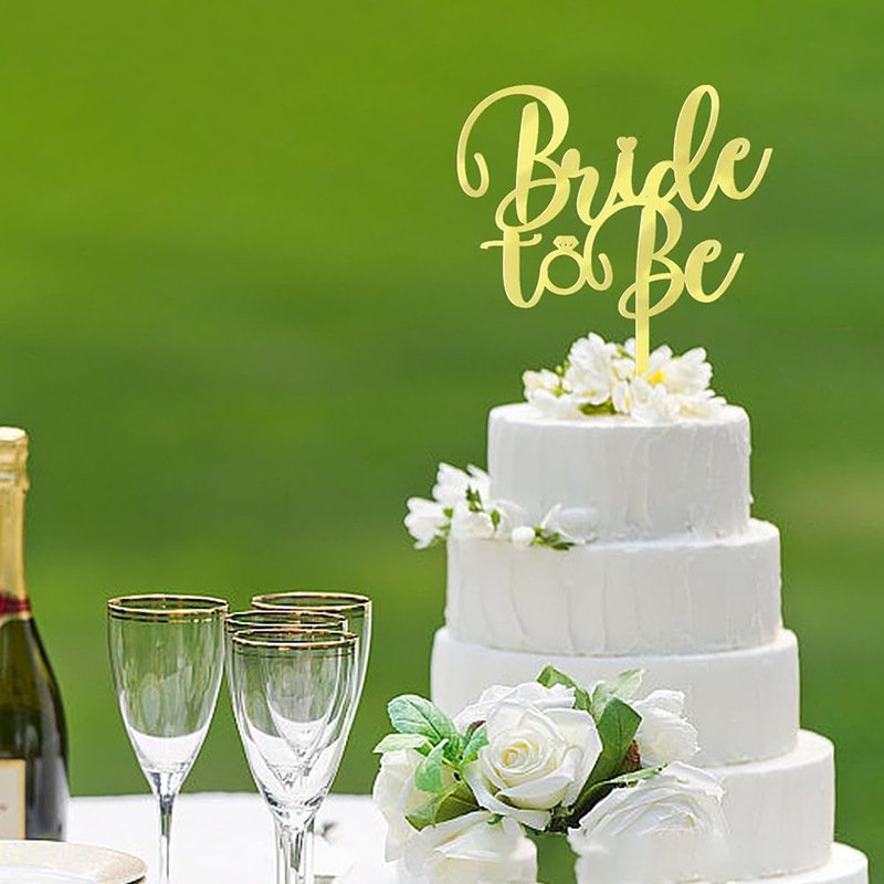 best selling wedding anniversary gold acrylic Bride To Be Cake Topper cake decoration supplies valentine day cake accessories