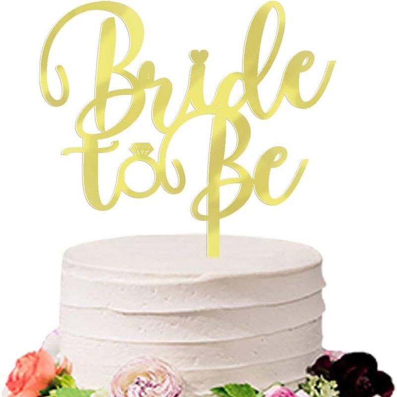 best selling wedding anniversary gold acrylic Bride To Be Cake Topper cake decoration supplies valentine day cake accessories