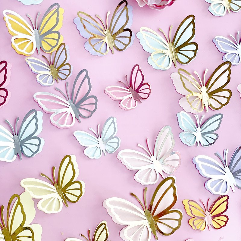 EASTTERN paper double butterfly cake decoration Valentine's day birthday insert card baking cake topper party decoration