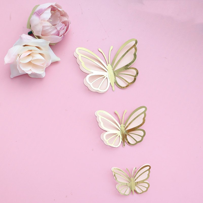 EASTTERN paper double butterfly cake decoration Valentine's day birthday insert card baking cake topper party decoration