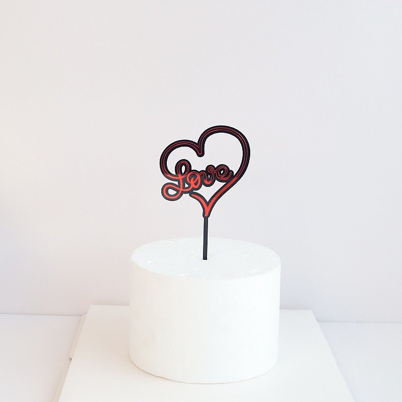 Anniversary Wedding Birthday Party I Love You Letter Heart Shape Cupcake Cake Plug-In Acrylic Cake Topper For Cakes Decorations