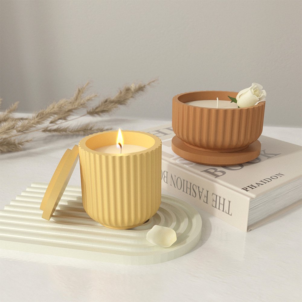 Striped Cylinder Wax for Candle Making Candlestick Kit Candlelight Dinner Decor Candle Jars for Making Custom Molds for Candles