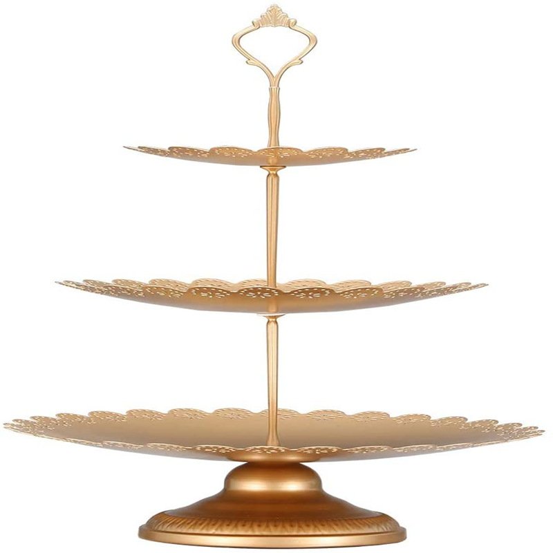 Wholesale 9pcs Round Cake Decorations Supplies Dessert Table Cupcake Display Tray Wedding Party Metal Painted Cake Stand Set