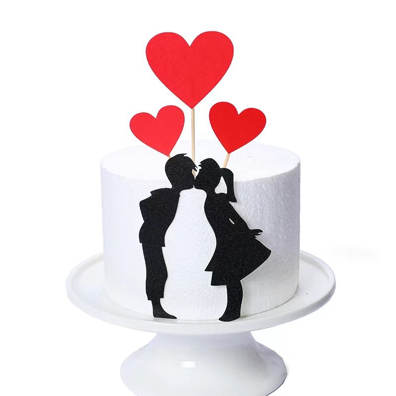 Hot selling paper Kissing couples Love cake decoration cake topper for Valentine's Day cake decoration