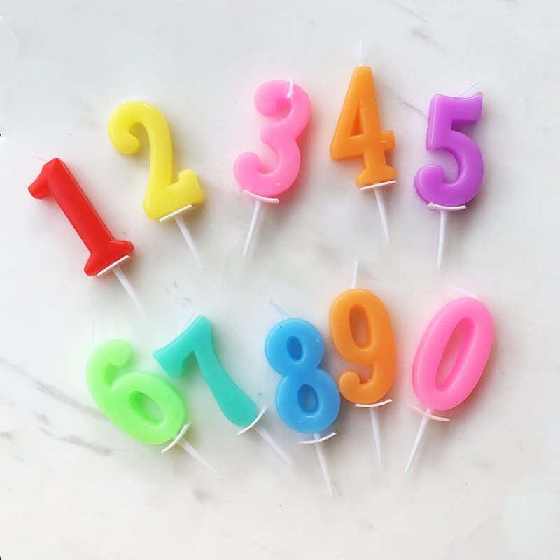 Baby Shower Random Colors 0-9 Alphabet Number Colorful Birthday Candles Children Kids Happy Birthday Party Cake Decorations