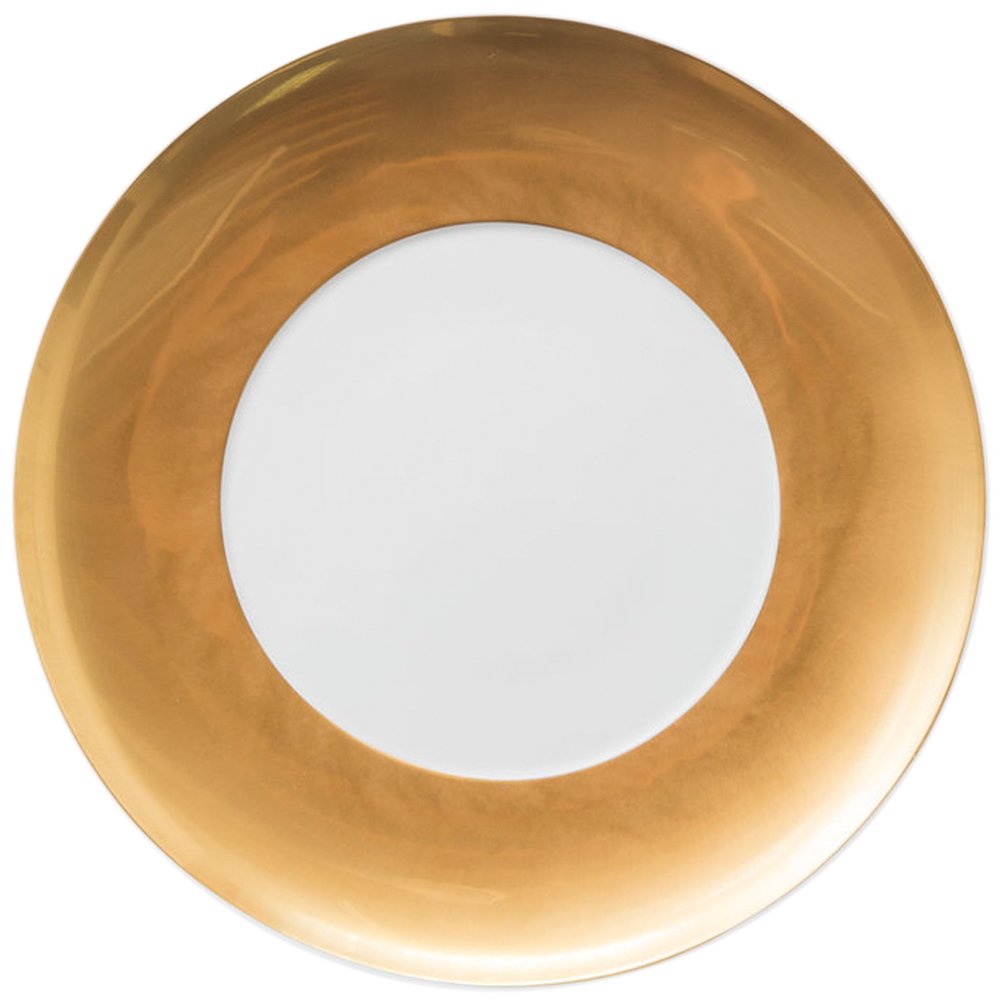 Wedding Decoration 13 Inch Gold Rim Bone China Pasta Charger Plates White Dinnerware Set