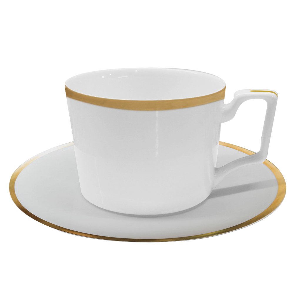Wedding Decoration 13 Inch Gold Rim Bone China Pasta Charger Plates White Dinnerware Set