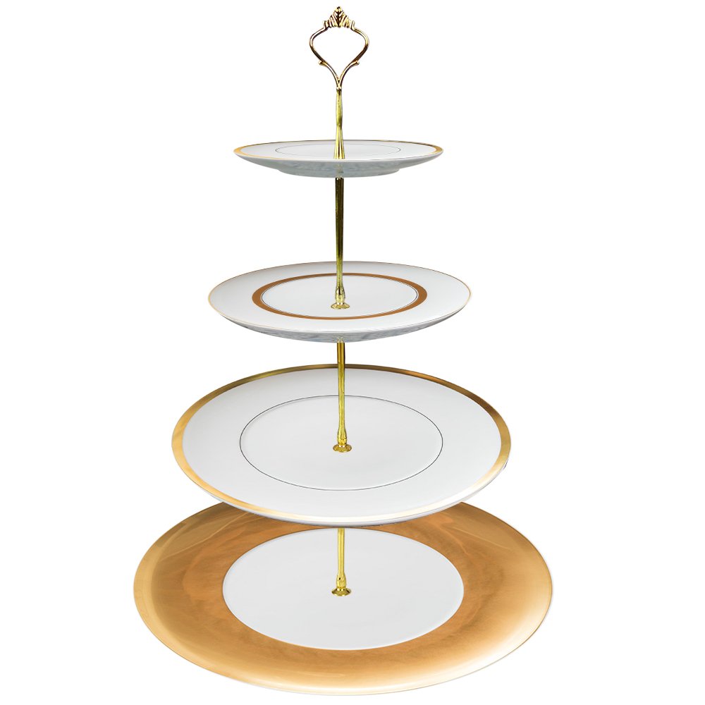 Wedding Decoration 13 Inch Gold Rim Bone China Pasta Charger Plates White Dinnerware Set