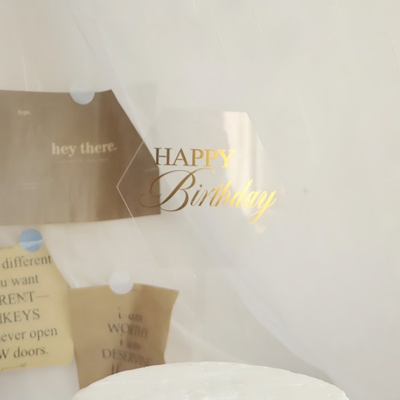 New ins style happy birthday hot cake decoration hot acrylic cake tag party supplies cake toppers happy birthday