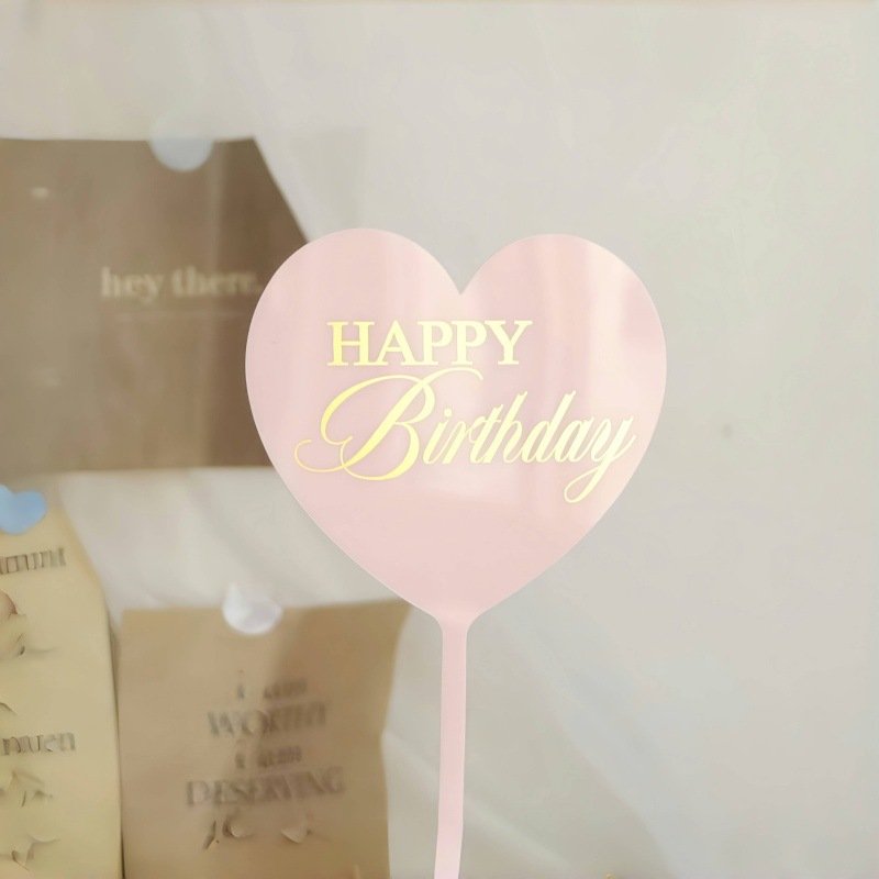 New ins style happy birthday hot cake decoration hot acrylic cake tag party supplies cake toppers happy birthday