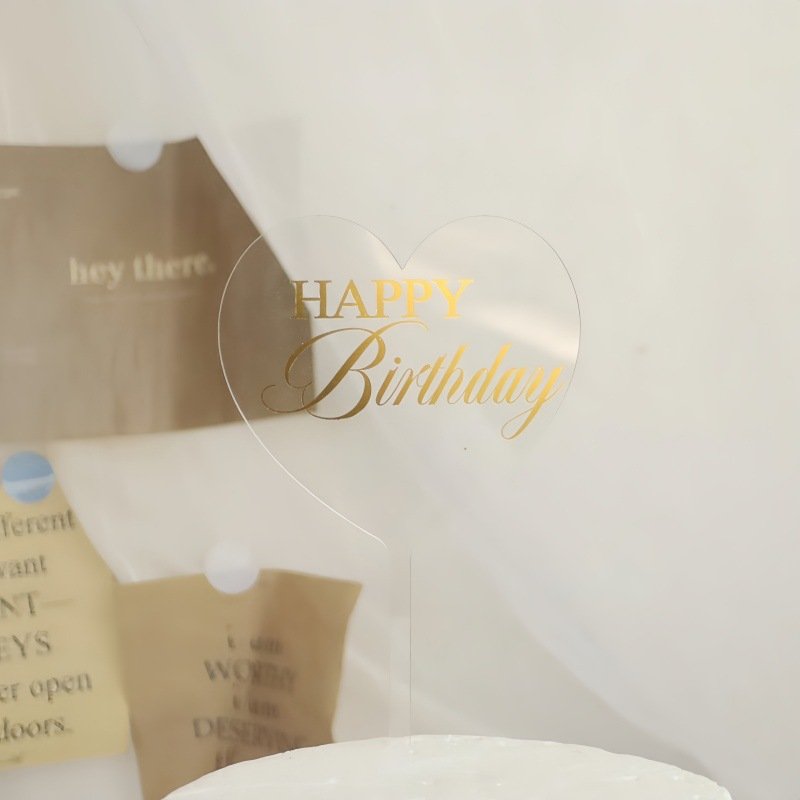 New ins style happy birthday hot cake decoration hot acrylic cake tag party supplies cake toppers happy birthday