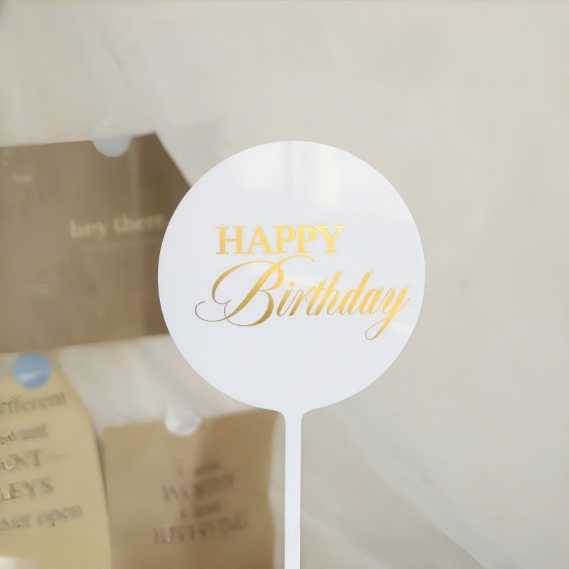 New ins style happy birthday hot cake decoration hot acrylic cake tag party supplies cake toppers happy birthday