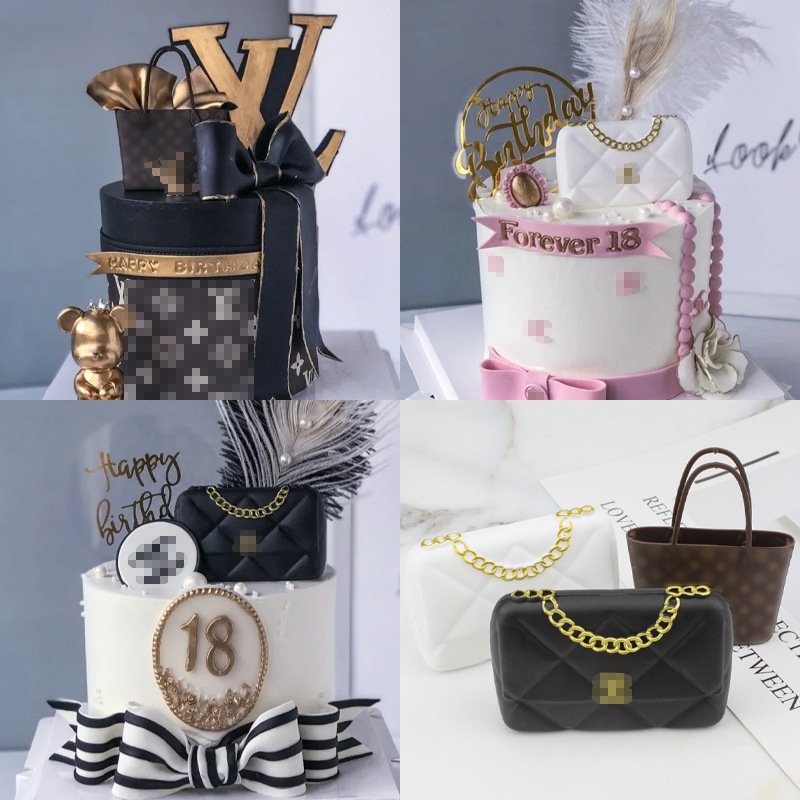 Cake Topper Plastic Mini Bag Cake Decoration Goddess Day Fragrant Grandma Bag Mothers Day Ornaments Cake Decorating Supplies