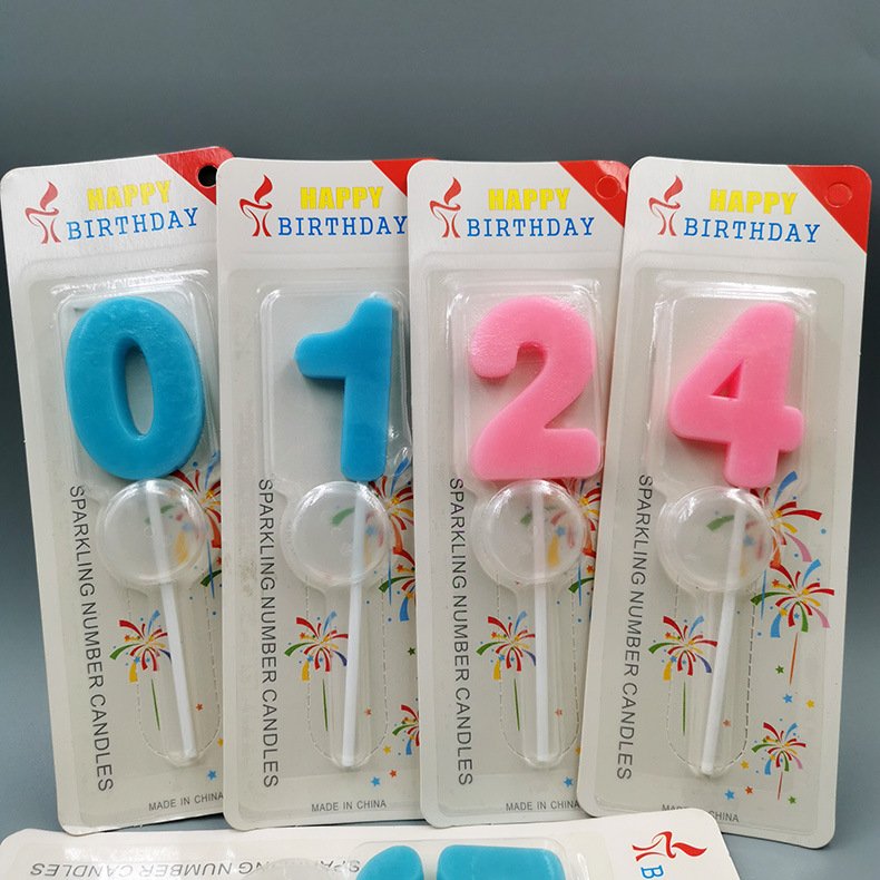 Hot selling Party Home birthday cake firework number candles wholesale 0-9 wax cake candle