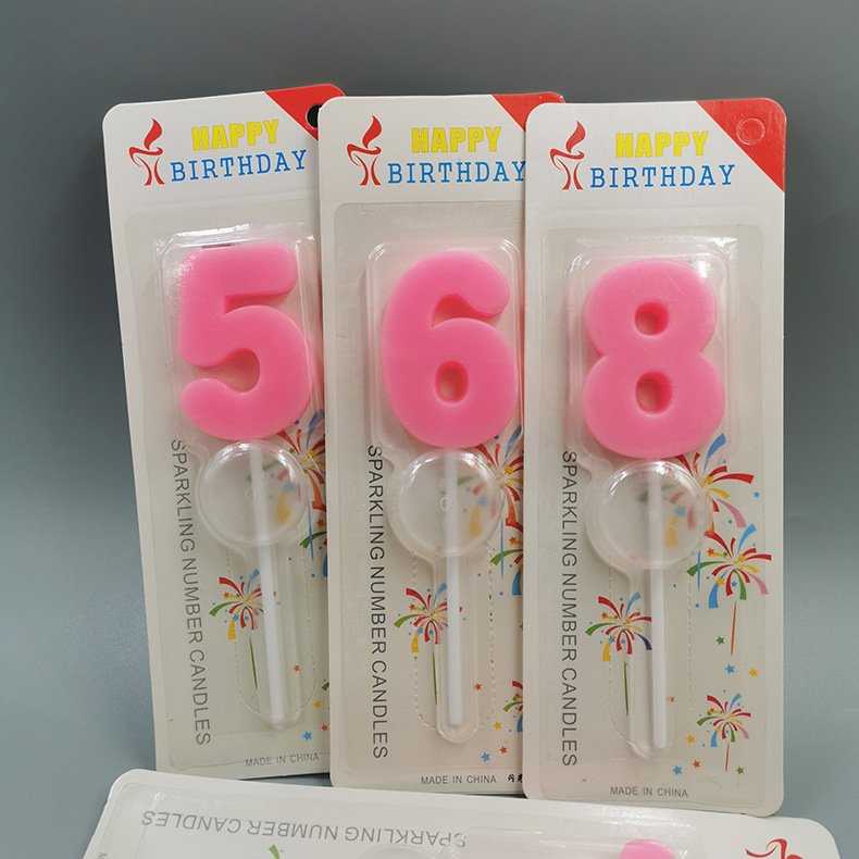 Hot selling Party Home birthday cake firework number candles wholesale 0-9 wax cake candle