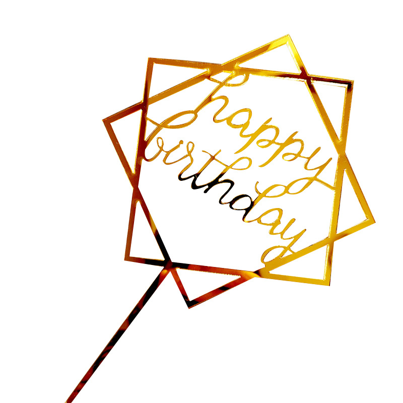 Wholesale Happy Birthday Acrylic Cake Topper for Wedding Party Cake Decoration Toppers Baking Supplies