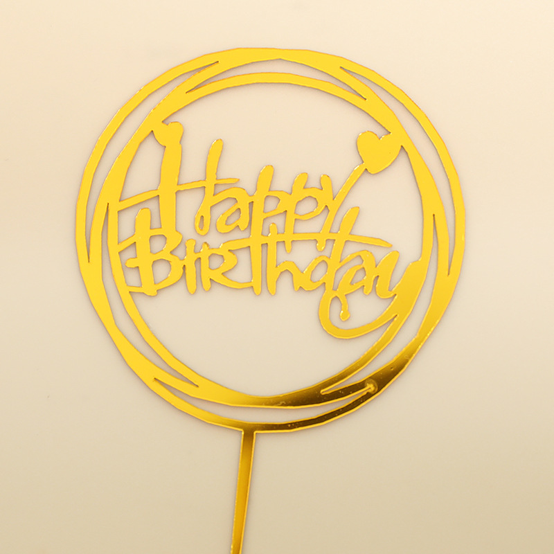 Wholesale Happy Birthday Acrylic Cake Topper for Wedding Party Cake Decoration Toppers Baking Supplies