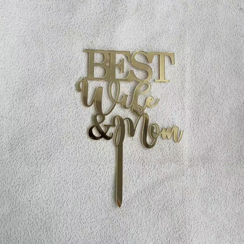 New ins wind cake decoration happy birthday mom and dad english letter acrylic cake plate plug-in happy birthday cake topper
