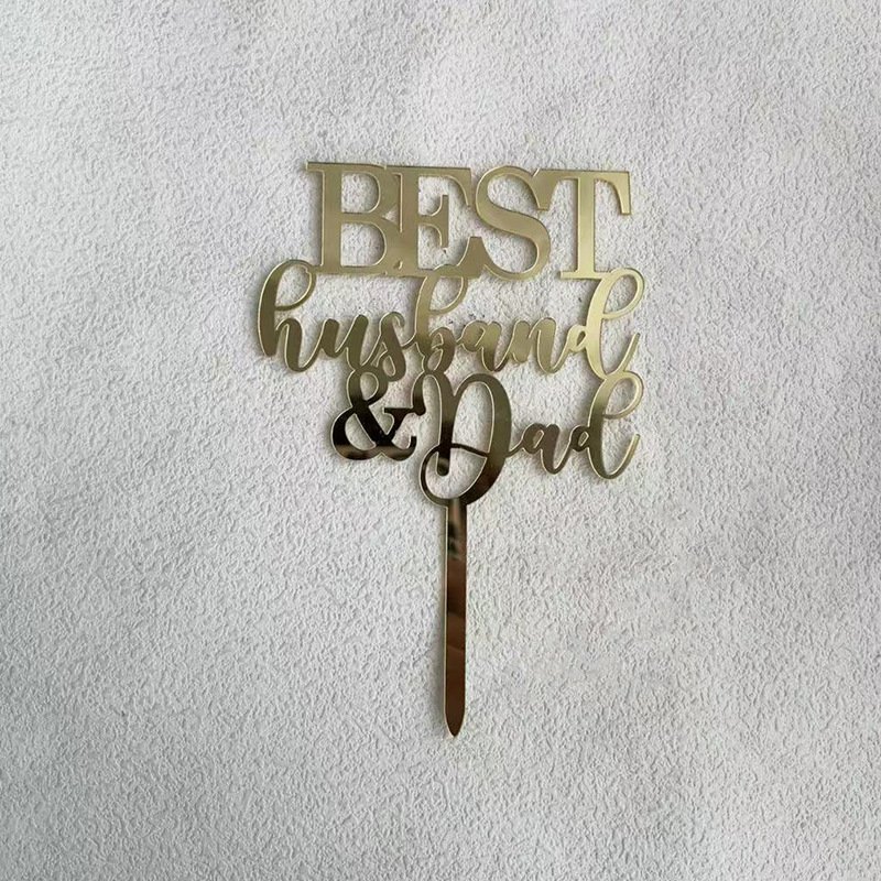 New ins wind cake decoration happy birthday mom and dad english letter acrylic cake plate plug-in happy birthday cake topper