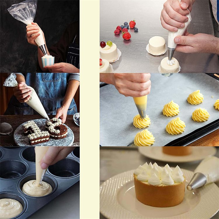 100pcs 12-Inch Anti-Burst Plastic Piping Bags for Pastry and Cake Decoration Decorative Packaging for Cookies Cupcakes