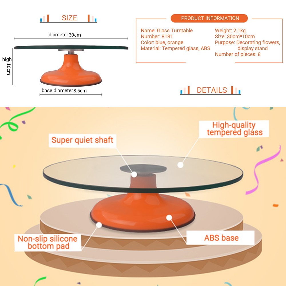 Rotating Cake Stand Sturdy Aluminum Alloy Professional Silent Bearing Cake Turntable For Cake Decorating Supplies For Chefs