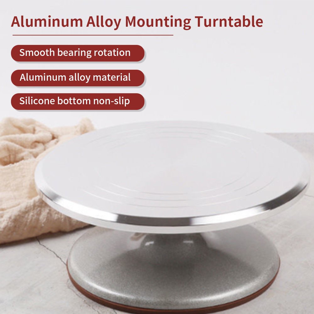 Rotating Cake Stand Sturdy Aluminum Alloy Professional Silent Bearing Cake Turntable For Cake Decorating Supplies For Chefs