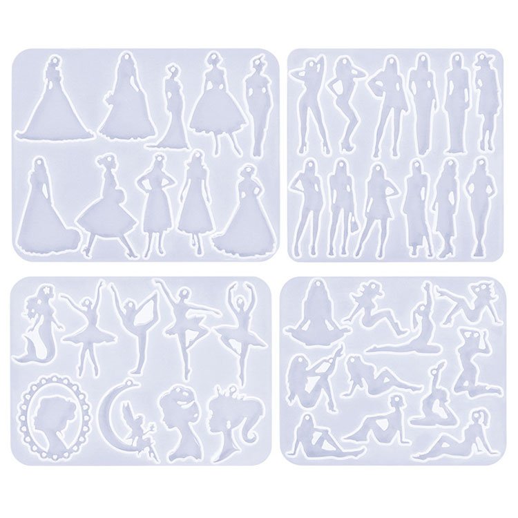 YS Pretty Girl Series Earrings Pendant Silicone Mold DIY Princess Model Dance Necklace Jewelry Decorative Handmade Accessories