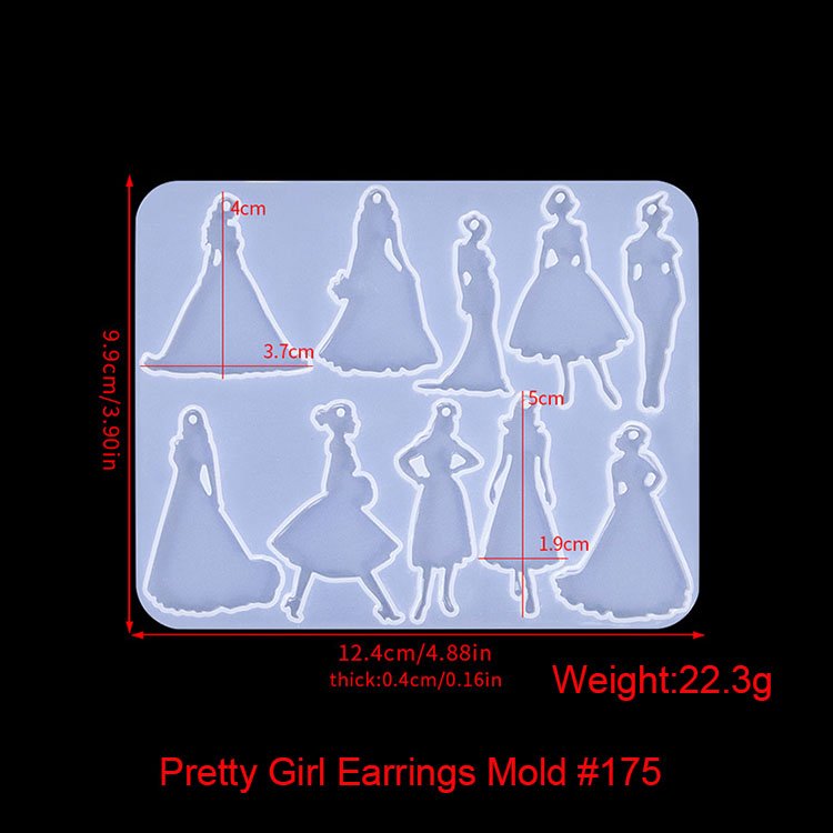 YS Pretty Girl Series Earrings Pendant Silicone Mold DIY Princess Model Dance Necklace Jewelry Decorative Handmade Accessories