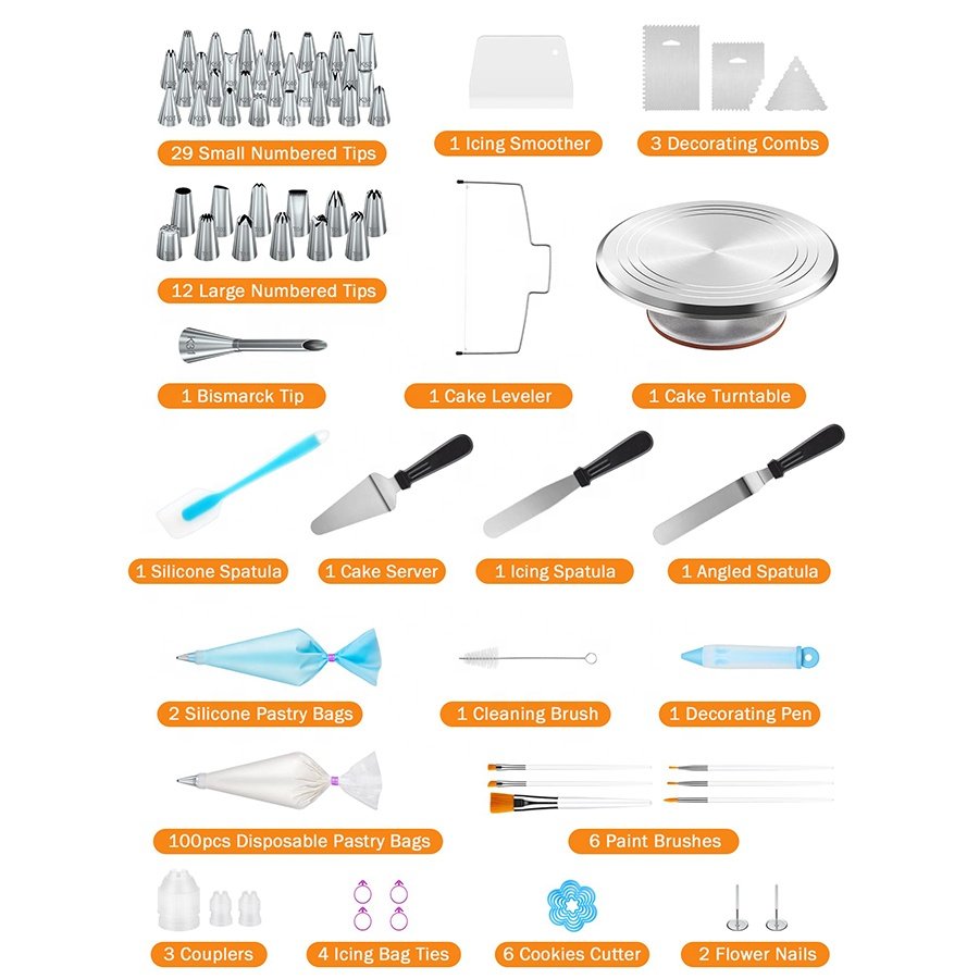 WINKITCHEN turntable baking tools cake decorating supplies items tools cake decorating set baking pastry cake tools