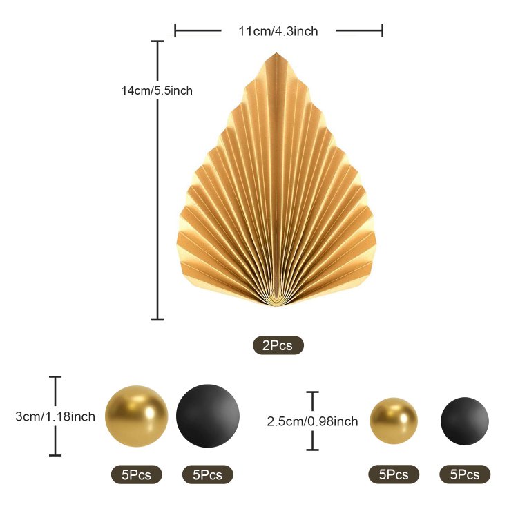 Gold Palm Leaves Mini Balloons Balls cake Toppers for Boho Birthday Wedding Baby Shower Party Decoration Supplies
