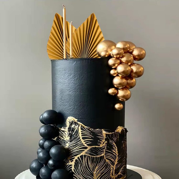 Gold Palm Leaves Mini Balloons Balls cake Toppers for Boho Birthday Wedding Baby Shower Party Decoration Supplies