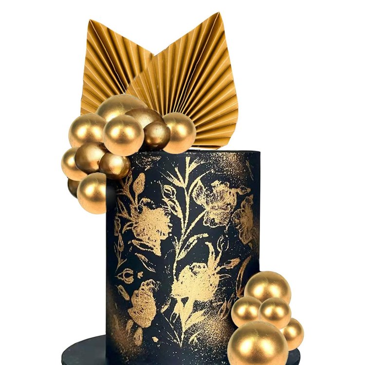 Gold Palm Leaves Mini Balloons Balls cake Toppers for Boho Birthday Wedding Baby Shower Party Decoration Supplies