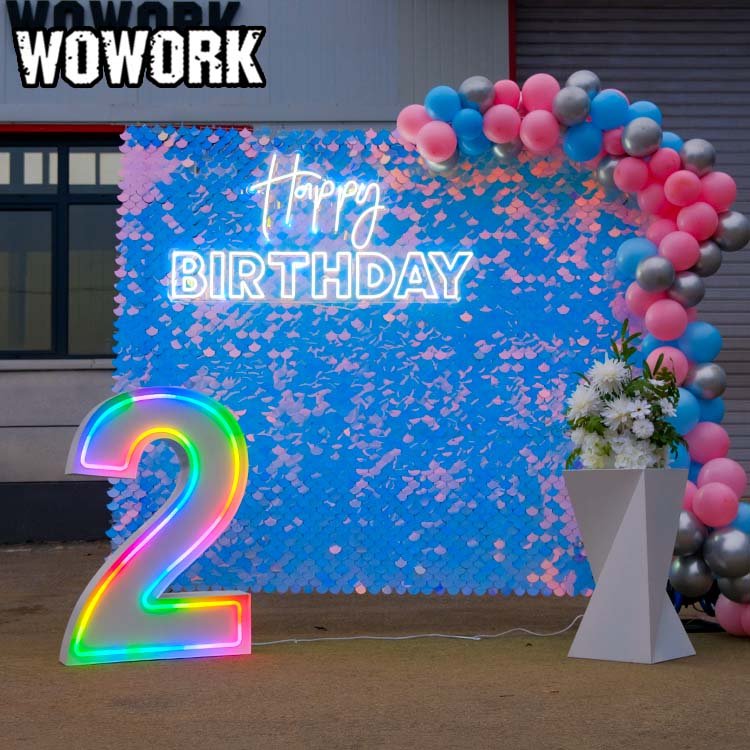 2024 WOWORK fushun big removable metal champagne wall display arch stand for wedding decoration birthday party supplies