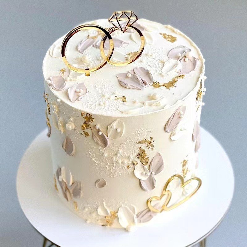 New Design Ring Acrylic Cake toppers Engagement Acrylic Cake Decoration Party Anniversary Cake Topper