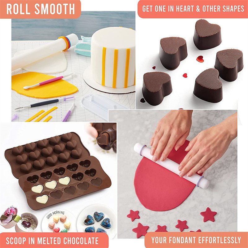 500pcs baking set with Stainless steel nozzle Rotating cake stand Disposable piping bag cake decorating accessories