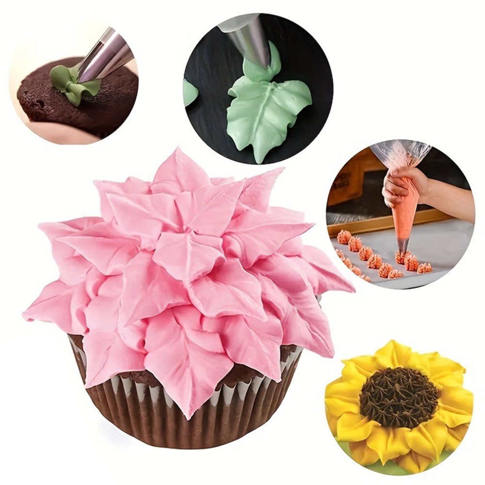 15pcs/set Stainless Steel Russian Nozzle Cream Icing Piping Tips and Pastry Bag Cake Decoration Tools