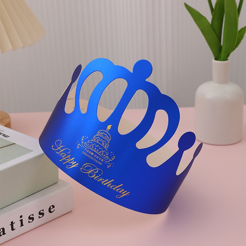 New Birthday Hats Party Supplies Bronzing Hat Crown Golden Color With Happy Birthday Letters Cake Decoration Supplies Wholesale