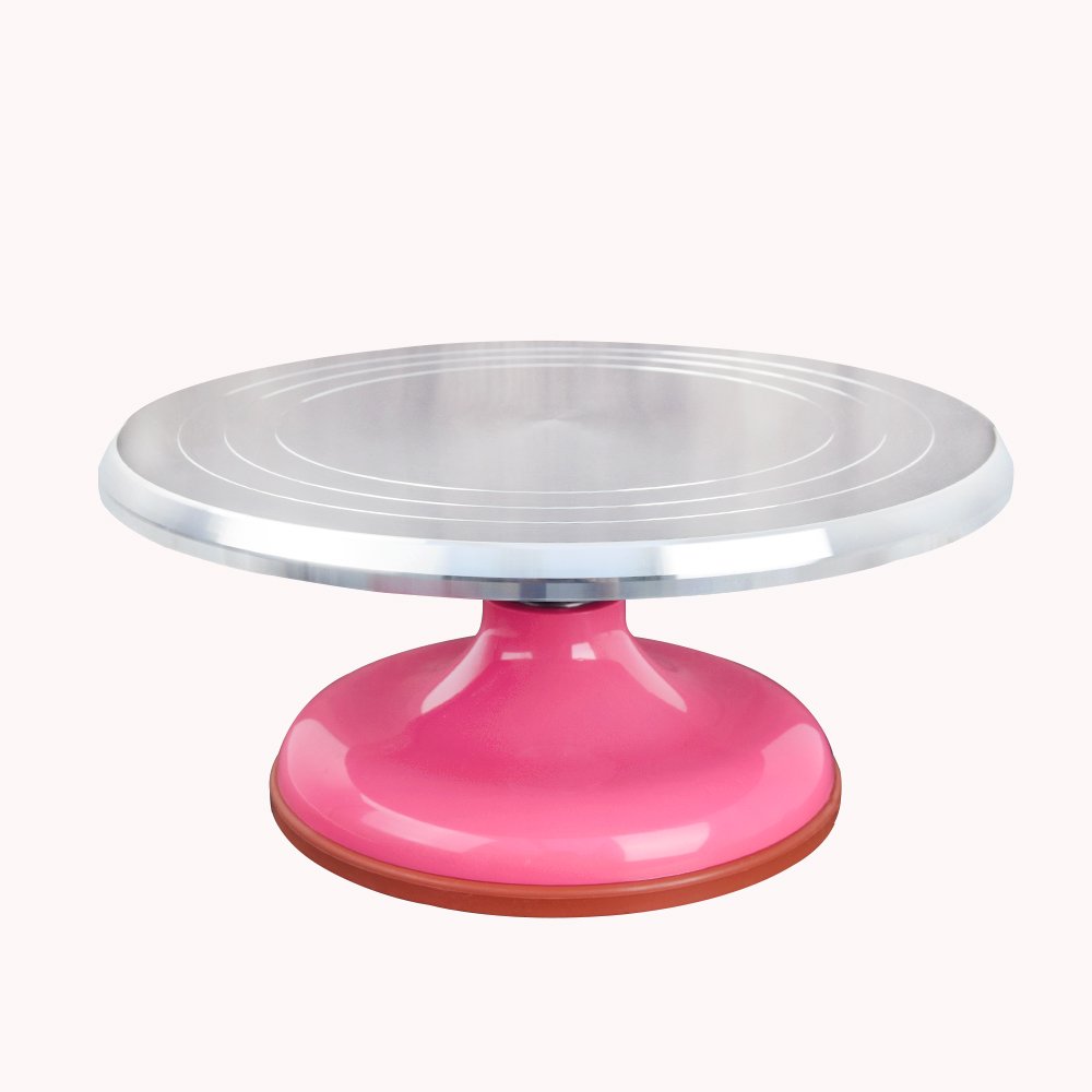 Factory Directly Professional Rotating 12 Inches Polish Aluminium Alloy Revolving Decorating Stand For Baking