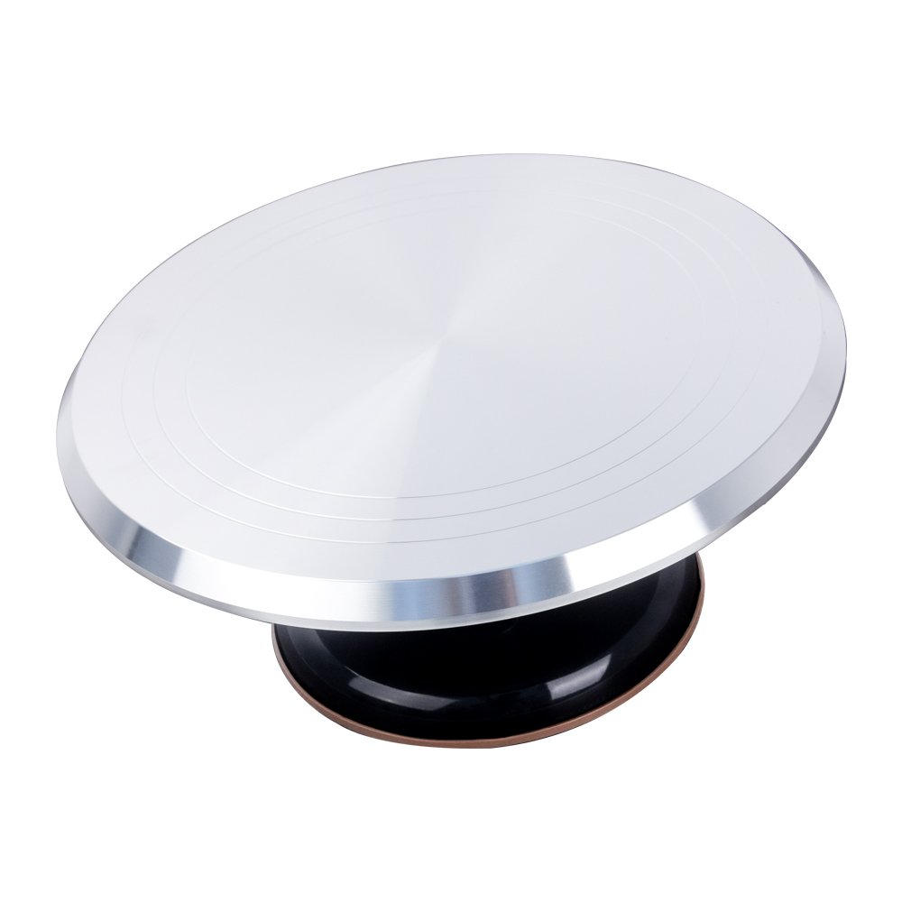 Factory Directly Professional Rotating 12 Inches Polish Aluminium Alloy Revolving Decorating Stand For Baking