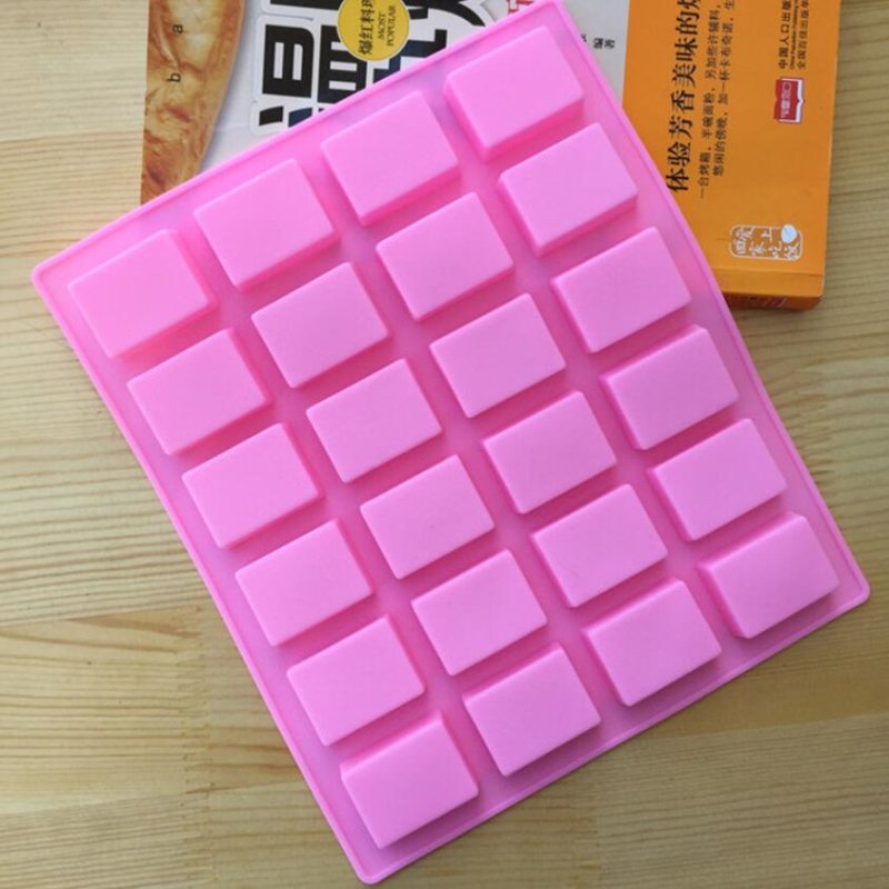 Hot 24 Cavity Silicone Square Mold for Pudding Candy & Soap Crafting Handmade Candle Decorating Tool Cake Supplies
