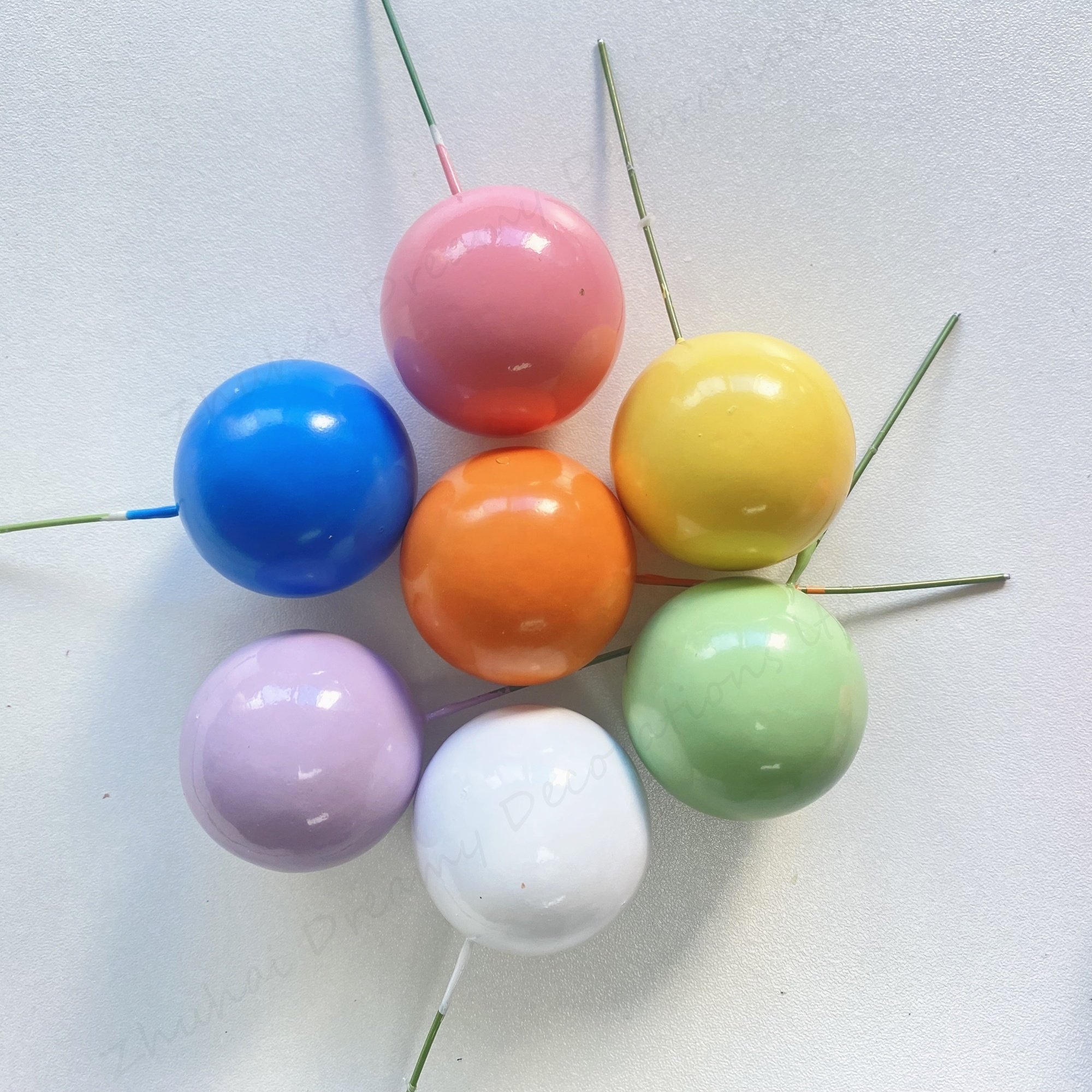 20pcs/bag Faux Balls 25 new colors balls Mixed Color Ball Happy Birthday Cake Topper Cake Decorations suppliers