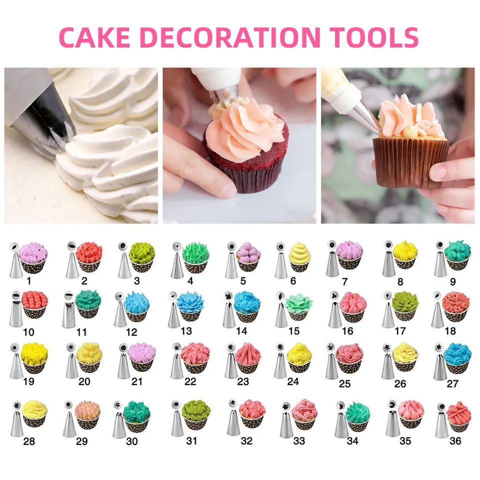 83 pcs Cake Decorating Baking Tools Set,Silicone Icing Piping Reusable Pastry Bag Stainless Steel Nozzle Tips