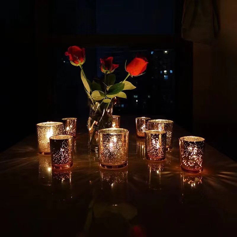 Wedding Centerpieces Party Supplies Holiday Day Table Decor Gold Glass Candle Holder Bulk Ideal Candle Jars