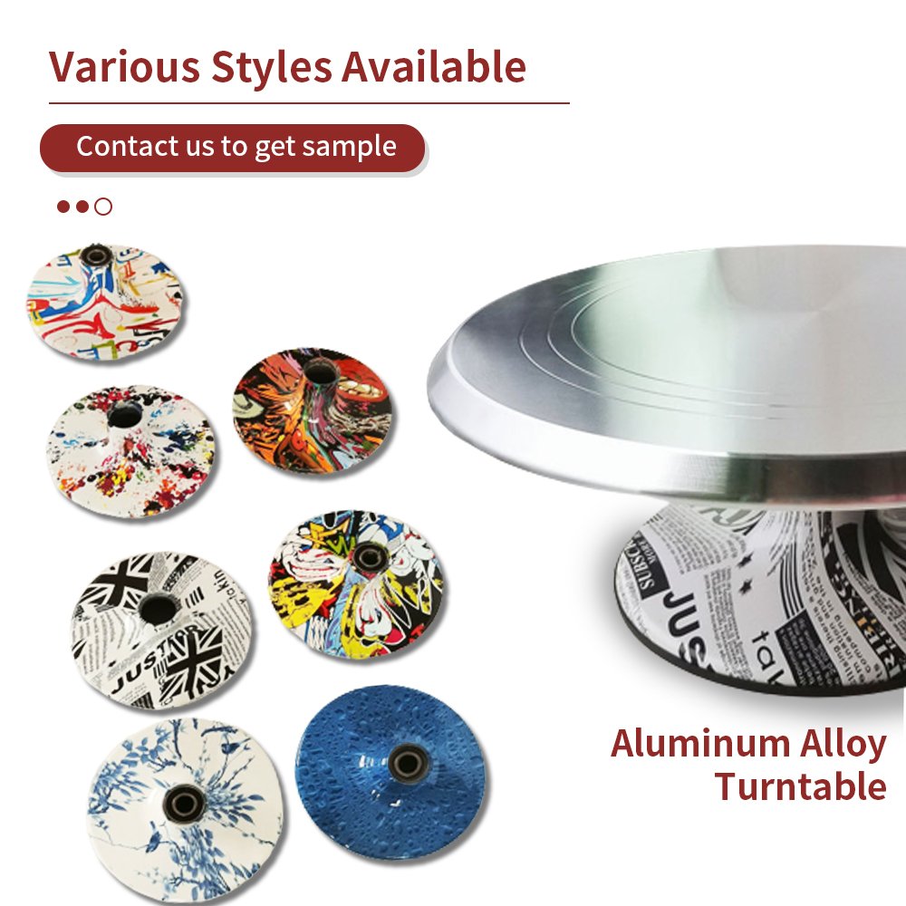 BAKEST High-quality Baking Tool Supplies Metal Aluminium Alloy Cake Turntable Cake Rotating Decorating Stand Set For Cake