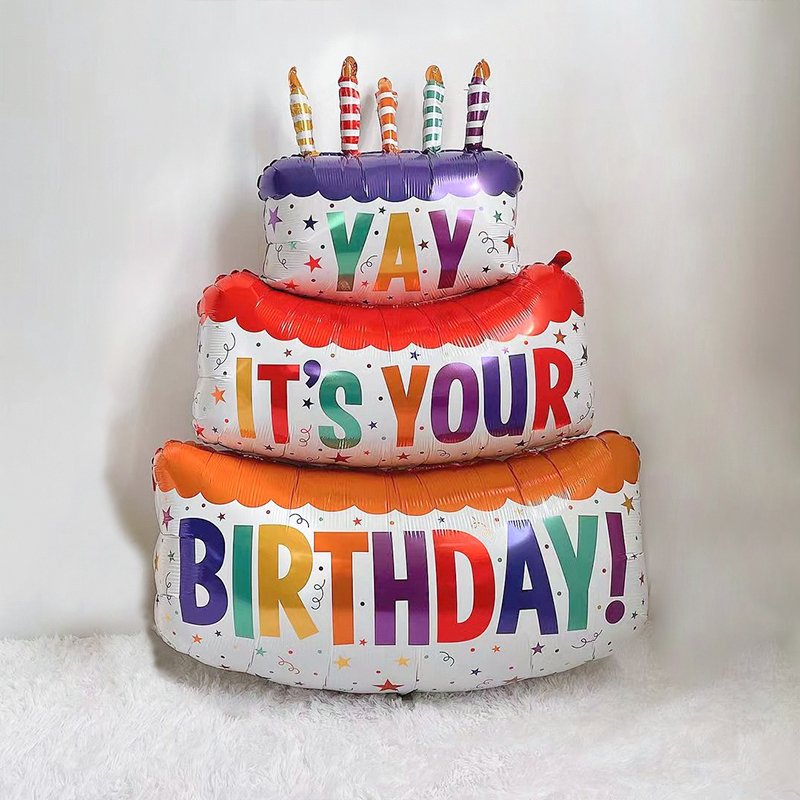 Hot Sale Happy Birthday Cake Balloons Color Candle Balloons for Kid Birthday Party Gift Decoration Balloon